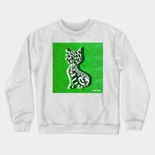 curious lovely cat ecopop cute kawaii mexican pattern art Crewneck Sweatshirt